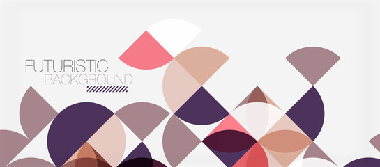 Geometric triangle and circle shape, wide abstract background