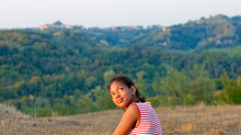 Young Tourist In Tuscany Admires The Landscape