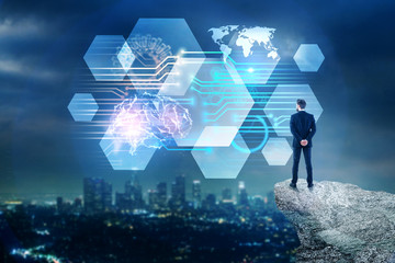 Aufkleber - Artificial intelligence and mind concept