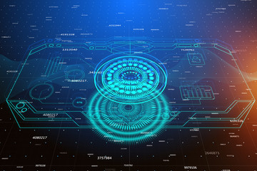 Poster - Futuristic business interface wallpaper