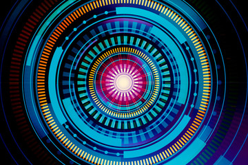 Poster - Round digital button texture