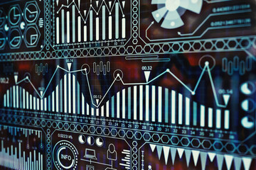 Poster - Digital business interface backdrop