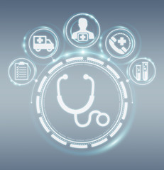 Aufkleber - Healthcare modern interface 3D rendering