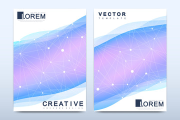 Aufkleber - Modern vector template for brochure, leaflet, flyer, cover, catalog, magazine or annual report in A4 size. Colorful fluid waves with gradients. Futuristic trendy design