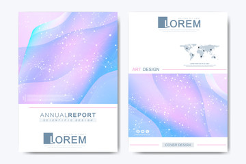 Aufkleber - Modern vector template for brochure, leaflet, flyer, cover, catalog, magazine or annual report in A4 size. Colorful fluid waves with gradients. Futuristic trendy design