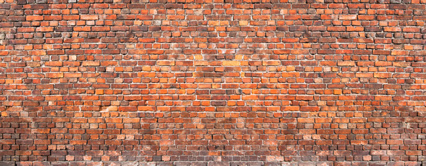 Wall Mural - brick wall background, grunge texture brickwork old house