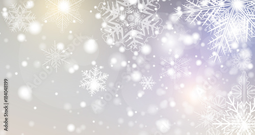 Foto-Schiebegardine mit Schienensystem - Christmas background with snowflakes, winter snow background, (von Cobalt)