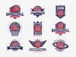 Basketball logo, emblem set collections, designs templates on a light background
