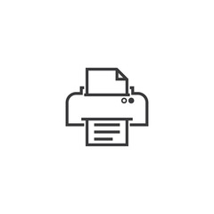 Poster - printer symbol icon. pixel perfect outline line style template.