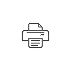 Poster - printer symbol icon. pixel perfect outline line style template.