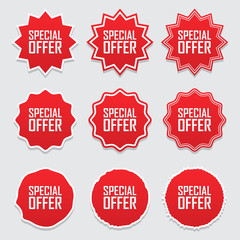 Aufkleber - Collection symbols tag Special offer. Vector illustration