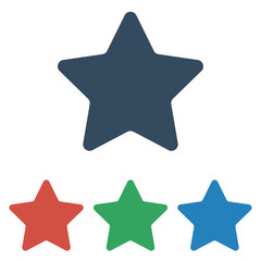 Wall Mural - star icon set - simple flat design isolated on white background, vector