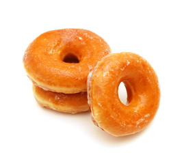 Wall Mural - sugary donut isolated on a white background