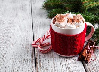 Christmas cocoa with marshmallow