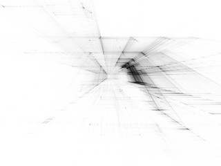 Poster - Abstract  black background element on white. Perspective composition of grids and matrix patterns. Detailed fractal graphics. Information technology concept.