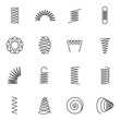 © Matsabe - Metal springs icons set. silhouette of spring linear design. Line with Editable stroke