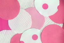 Many Circle Pink And White Rag Fabric For Background