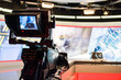 video camera lens recording show in tv studio focus on camera aperture