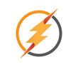 lightning thunderbolt electricity gear vector logo design