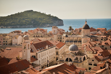 Wall Mural - Beautiful scenic view of Dubrovnik city, Croatia on a summer day