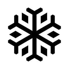 Wall Mural - Snowflake icon. Christmas and winter theme. Simple flat black illustration on white background.