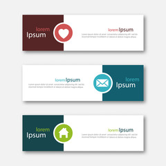 Wall Mural - set of abstract design banner template.