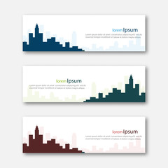 Wall Mural - set of abstract design banner template.