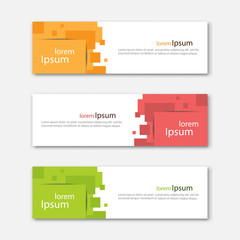 Wall Mural - set of abstract design banner template.