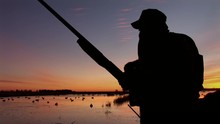 Duck Hunter At Sunrise