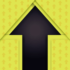 Aufkleber - Arrows pattern template abstract background  with geometric shape on yellow and dark background.Vector illustration.