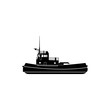 towboat icon. Water transport elements. Premium quality graphic design icon. Simple icon for websites, web design, mobile app, info graphics