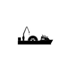 Poster - cable ship icon. Water transport elements. Premium quality graphic design icon. Simple icon for websites, web design, mobile app, info graphics