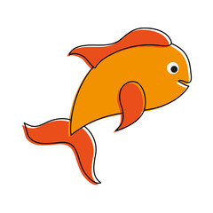 Sticker - Fish food cartoon icon vector illustration graphic design