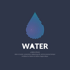 Poster - Modern line vector logo of the water drop.