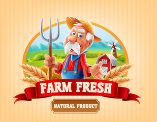 Wall Mural - fresh farm illustration