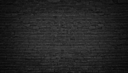 Wall Mural - black brick wall background. texture dark masonry