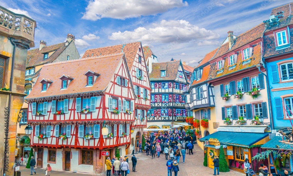 Colmar en Alsace, France - obrazy, fototapety, plakaty 