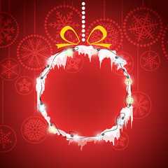 Poster - Christmas greeting card with christmas bauble. Christmas party banner template
