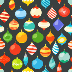 Poster - Christmas baubles seamless pattern