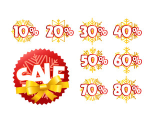 Aufkleber - Different color season shopping tags vector clipart. Christmas sale and discount
