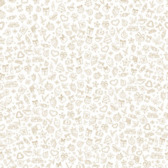 Poster - Winter holiday seamleaa pattern. Merry christmas and happy new year pattern