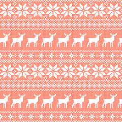 Poster - Christmas Seamless Pattern. Nordic style vector ornament