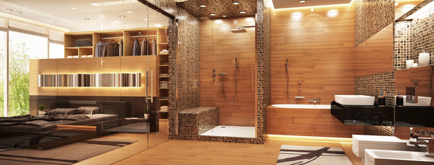 Big bathroom in bedroom