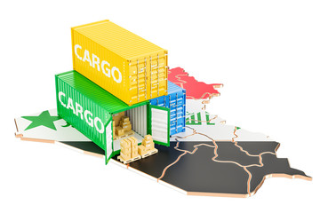 Wall Mural - Cargo Shipping and Delivery from Iraq concept, 3D rendering