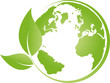 Erde in grün, Erdball, Blätter, Ökologie, Logo