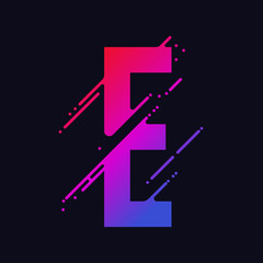 Wall Mural - Alphabet letter, stylized colorful liquid ink font. Vector