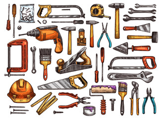 Tool for construction and repair work sketch