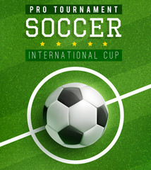 Wall Mural - Football match poster template with soccer ball