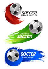 Wall Mural - Soccer ball banner for football sport game design