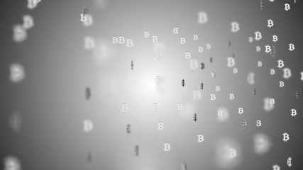 Poster - Mining of bitcoins. Business background. seamless loop.
